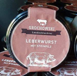 Leberwurst vom Hausschwein mit Steinpilzen von Grochowski