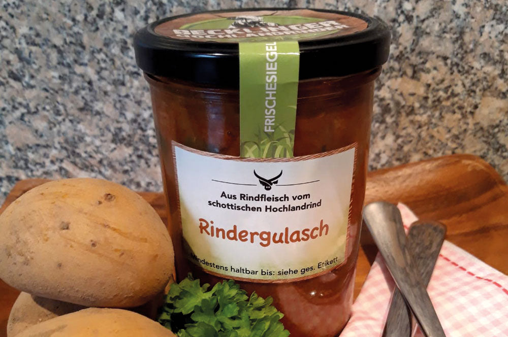 GULASCH IM GLAS vom Hochlandrind ohne Geschmacksverstärker und Zusatzs – Brusche Becklingen Vermarktungs GbR